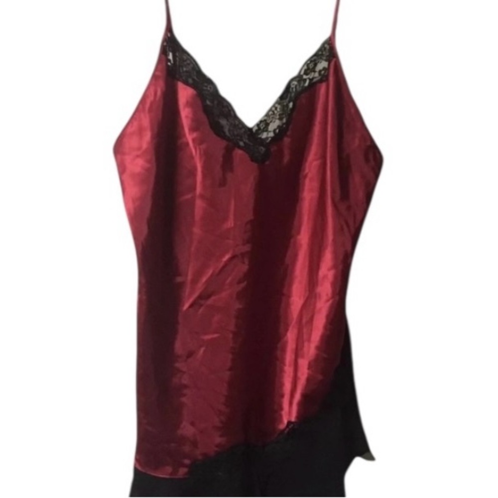 Vintage ~ Cinema Etoile ~ Women’s ~ Red ~ Satin ~ Lace ~ Négligée ~ Dress ~ XL
